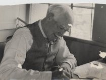 Lee de Forest at work at his desk