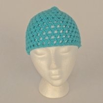 Blue crochet beanie