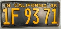 California license plate 1F9371