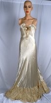 Champagne satin evening gown