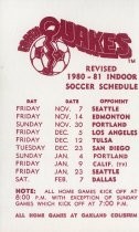 Earthquakes Revised 1980 - 81 Indoor Soccer Schedule