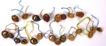 Apricot and peach pit ornaments