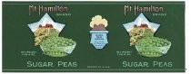 Mt. Hamilton Brand Sugar Peas, California Packing Corporation, San Francisco, California