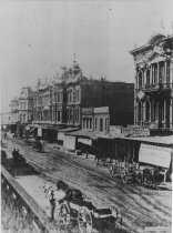 "First St., looking north from El Dorado (Post), 1875"