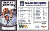 San Jose Earthquakes 2002 Season Schedule magnet