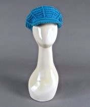 Blue crocheted cap