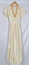 Ivory rayon crepe dress