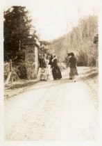 Nun and Students from Notre Dame High School Outdoors