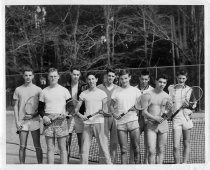 Group portrait of school tennis team