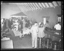 View of bar and dance floor in Lou's Village dining room