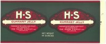 H-S brand currant jelly label