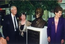 Ernie Renzel, Susan Power and Mayor Hammer at Rotary Club dedication luncheon