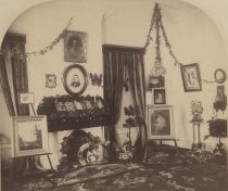 Front room at Roseland, decorated for wedding