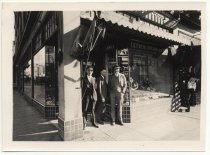 Roy Francis outside his electric shop on Polk and Pine Streets (San Francisco, Calif.)