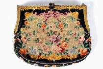 Needlepoint purse with floral design