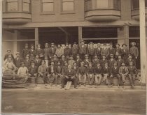 Building crew in front of Porter Building