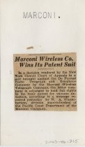 Marconi Wireless Wins Its Patent Suit