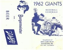 1962 Giants Baseball Schedule