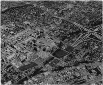 Aerial view of downtown San Jose looking east