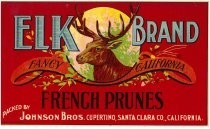 Elk Brand Fancy California French Prunes label