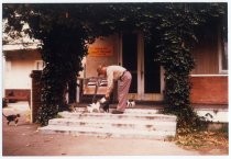 Clyde and cats at Statehouse Museum