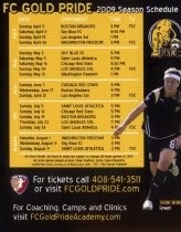 FC Gold Pride 2009 Season Schedule