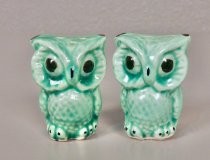 Green owls salt & pepper shakers