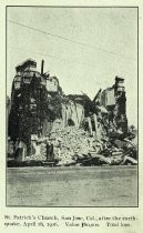 St. Patrick's Church, Sn Jose, Cal., after the earthquake, April 18, 1906. Value $80,000. Total loss