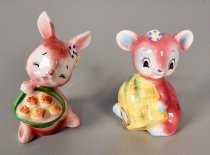 Mouse and bunny salt & pepper shakers