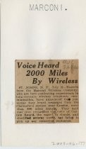 Voice Heard 2000 Miles By Wireless