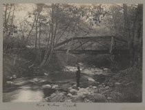 Man fishing near bridge over Los Gatos Creek. Otto Von Dorsten