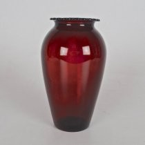 Ruby red glass vase