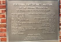 Foothill Electronics Museum plaque