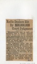 Radio Dealers Hit by $20,000,000 Court Judgment