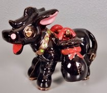 Donkey carrying money bags salt & pepper shakers