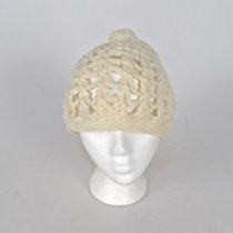 White crochet beanie