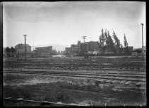 Railroad tracks with Salinas buildings in background