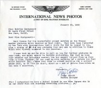 Letter to Montgomery from International News Photos