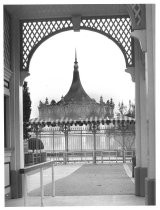 Great America entrance gate, carousel in background