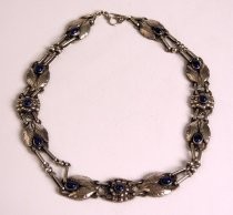 Sterling silver necklace with amethysts