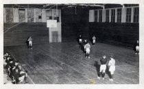 Stanford University basketball team on the court