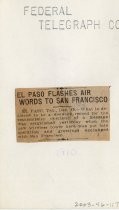 El Paso Flashes Air Words to San Francisco