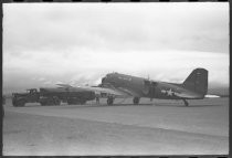 U.S. Air Force plane re-fuelling on tarmac