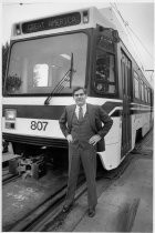 Rod Diridon, with light rail car