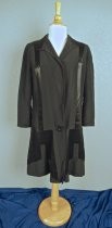 Black satin and crepe coat