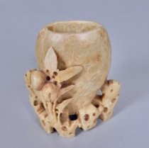 Carved soapstone vase