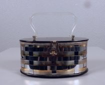 Silver and gold metal purse