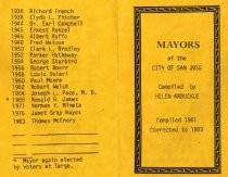 Mayors of the City of San Jose