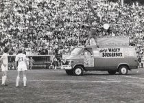 "Krazy" George at Earthquakes vs Tornados match, c. 1974