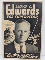 Campaign poster for Lloyd L. Edwards campaign for County Supervisor in 1934